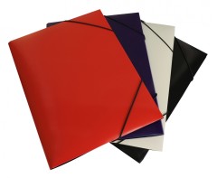 Папка на резинке Бюрократ DeLuxe DL510RED A4 пластик кор.30мм 0.7мм красный