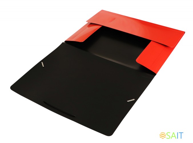 Папка на резинке Бюрократ DeLuxe DL510RED A4 пластик кор.30мм 0.7мм красный