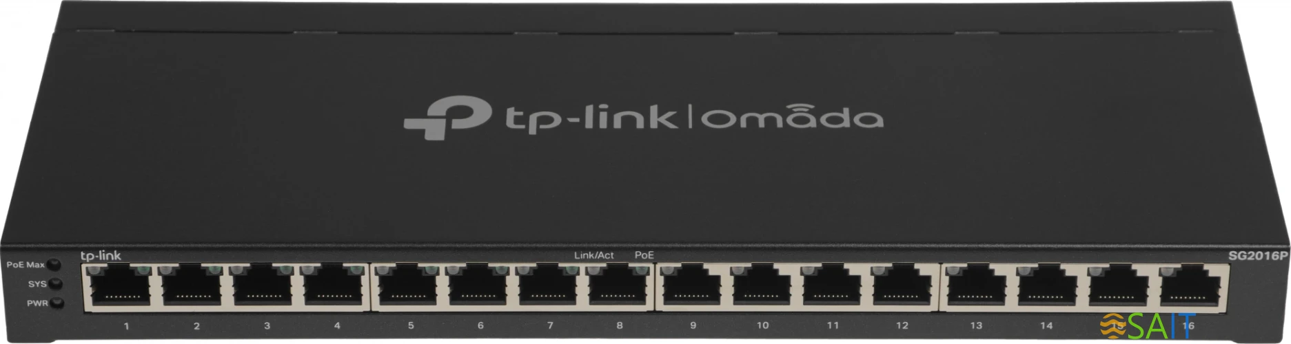 Коммутатор TP-Link SG2016P (L2+) 16x1Гбит/с 8PoE+ 120W управляемый