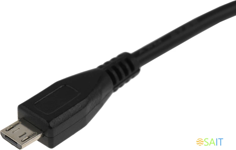 Кабель USB (f)-micro USB (m) 0.2м черный