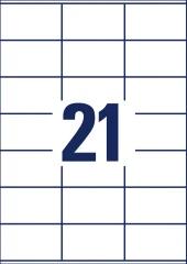 Этикетки Avery Zweckform 3481 A4 70x41мм 21шт на листе/70г/м2/100л./белый матовое самоклей. универсальная