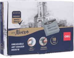 Ластик Deli EH02610 42х42х12мм серый клячка картонный дисплей