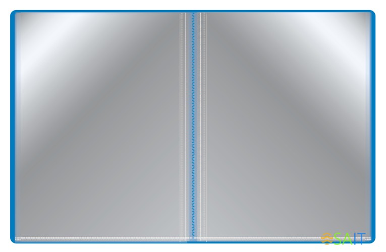 Папка с 100 прозр.вклад. Бюрократ -BPVN100BLUE A4 пластик 0.8мм торц.карм с бум. встав синий