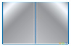 Папка с 100 прозр.вклад. Бюрократ -BPVN100BLUE A4 пластик 0.8мм торц.карм с бум. встав синий