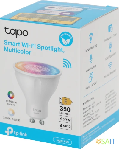 Умная лампа TP-Link Tapo L630 GU10 3.7Вт 350lm Wi-Fi (упак.:1шт)
