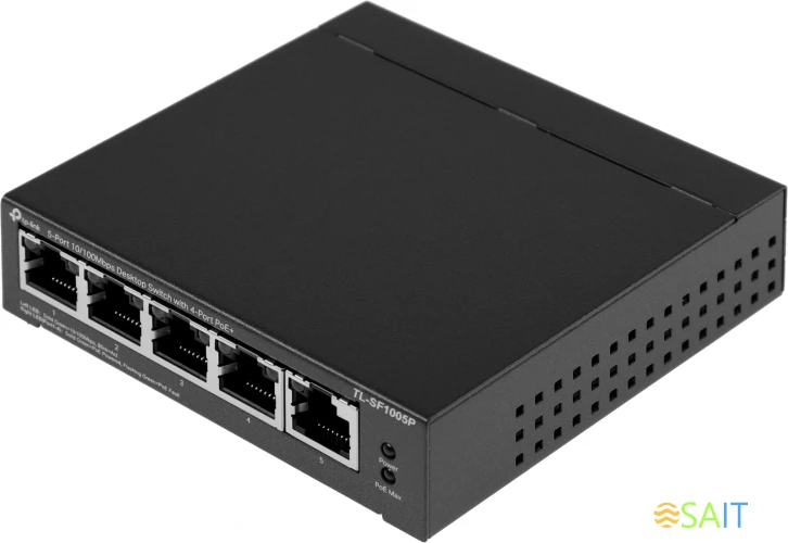 Коммутатор TP-Link TL-SF1005P (L2) 5x100Мбит/с 4PoE 58W неуправляемый