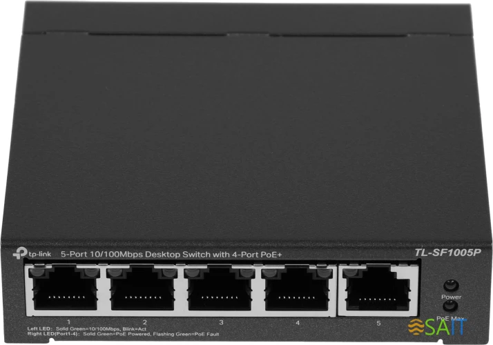 Коммутатор TP-Link TL-SF1005P (L2) 5x100Мбит/с 4PoE 58W неуправляемый
