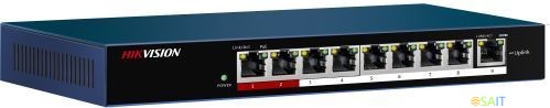Коммутатор Hikvision DS-3E0109P-E/M(B) 9x100Мбит/с 8PoE+ 58W неуправляемый