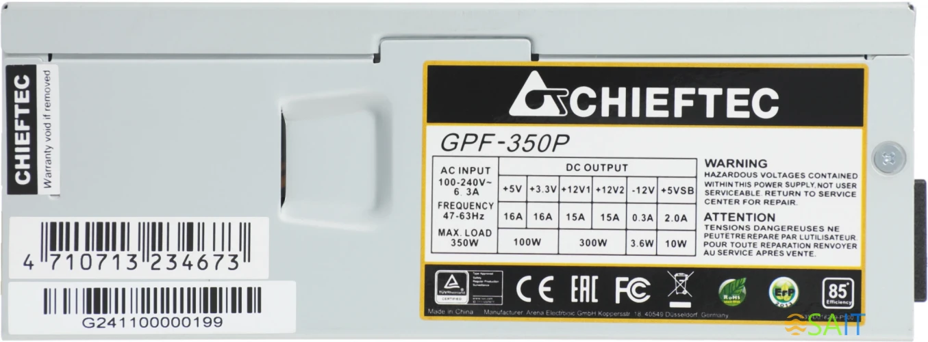 Блок питания Chieftec TFX 350W SMART GPF-350P 80+ bronze (20+4pin) APFC 80mm fan 2xSATA