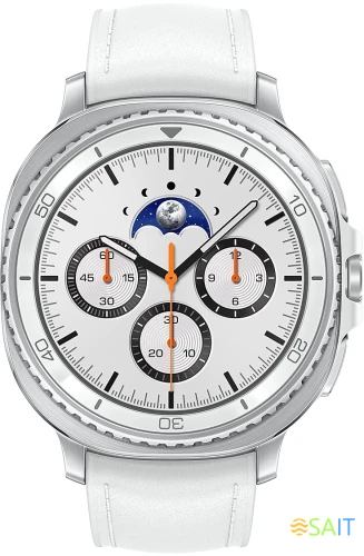 Смарт-часы Samsung Galaxy Watch 8 Classic LTE 46мм 1.34" Super AMOLED корп.серебристый рем.белый (SM-L505FZWACAU)