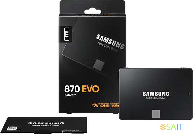 Накопитель SSD Samsung SATA-III 1TB MZ-77E1T0BW 870 EVO 2.5"