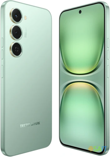 Смартфон Tecno Spark 40 Pro 256Gb 8Gb зеленый моноблок 3G 4G 2Sim 6.78" 1224x2720 Android 15 50Mpix 802.11 a/b/g/n/ac/ax NFC GPS GSM900/1800 Protect FM