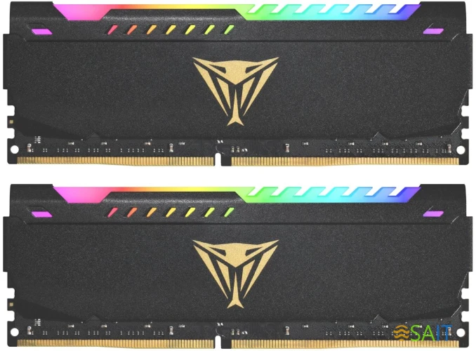 Память DDR4 2x32GB 3600MHz Patriot PVSR464G360C0K Viper Steel RGB RTL Gaming PC4-28800 CL20 DIMM 288-pin 1.35В dual rank с радиатором Ret