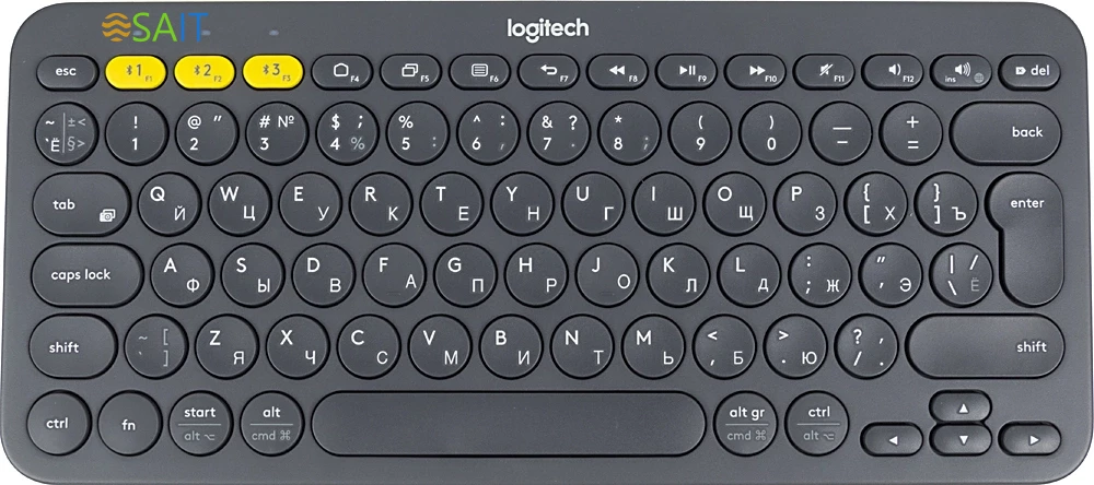 Клавиатура Logitech K380 темно-серый беспроводная BT slim Multimedia для ноутбука (920-007584)