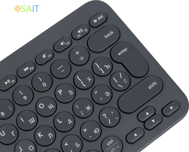 Клавиатура Logitech K380 темно-серый беспроводная BT slim Multimedia для ноутбука (920-007584)