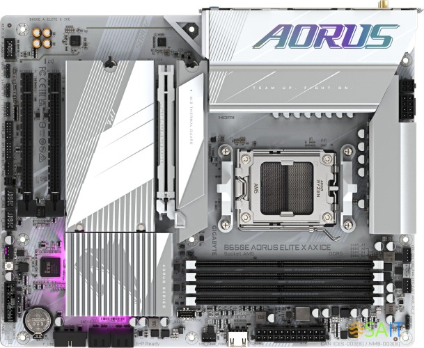 Материнская плата Gigabyte B650E AORUS ELITE X AX ICE SocketAM5 AMD B650 4xDDR5 ATX AC`97 8ch(7.1) 2.5Gg RAID+HDMI