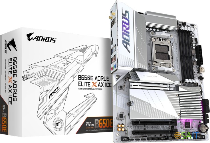 Материнская плата Gigabyte B650E AORUS ELITE X AX ICE SocketAM5 AMD B650 4xDDR5 ATX AC`97 8ch(7.1) 2.5Gg RAID+HDMI