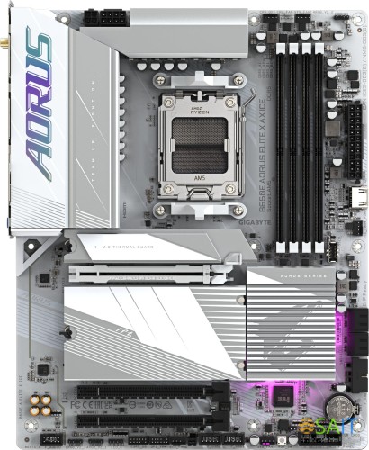 Материнская плата Gigabyte B650E AORUS ELITE X AX ICE SocketAM5 AMD B650 4xDDR5 ATX AC`97 8ch(7.1) 2.5Gg RAID+HDMI