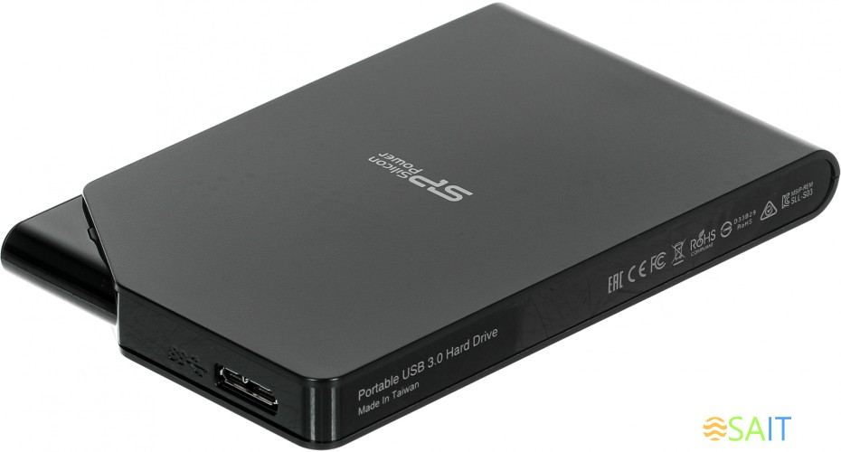 Жесткий диск Silicon Power USB 3.0 1Tb SP010TBPHDS03S3K S03 Stream 2.5" черный