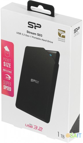 Жесткий диск Silicon Power USB 3.0 1Tb SP010TBPHDS03S3K S03 Stream 2.5" черный