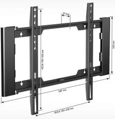 Кронштейн для телевизора Holder LCD-F4915-B черный 26"-55" макс.45кг настенный фиксированный