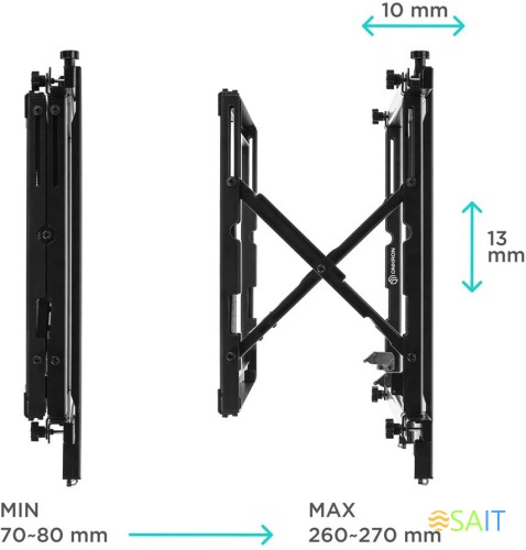 Кронштейн для телевизора Onkron PRO7M черный 40"-70" макс.45кг настенный наклонно-выдвижной