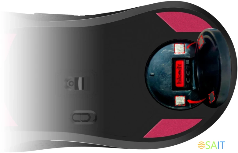 Мышь A4Tech Bloody R90 Plus черный оптическая 5000dpi беспров. USB 7but