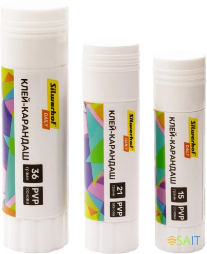 Клей-карандаш Silwerhof Daily 21гр ПВП блистер (упак.:3шт)