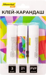 Клей-карандаш Silwerhof Daily 21гр ПВП блистер (упак.:3шт)