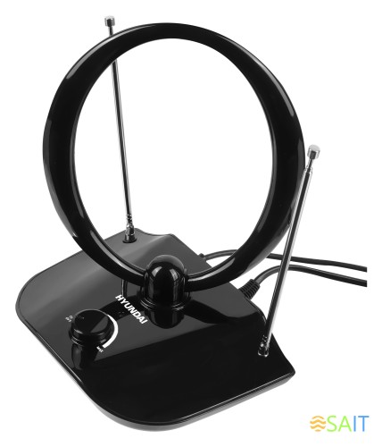 Антенна телевизионная Hyundai H-TAI400 15дБ активная черный каб.:1.85м