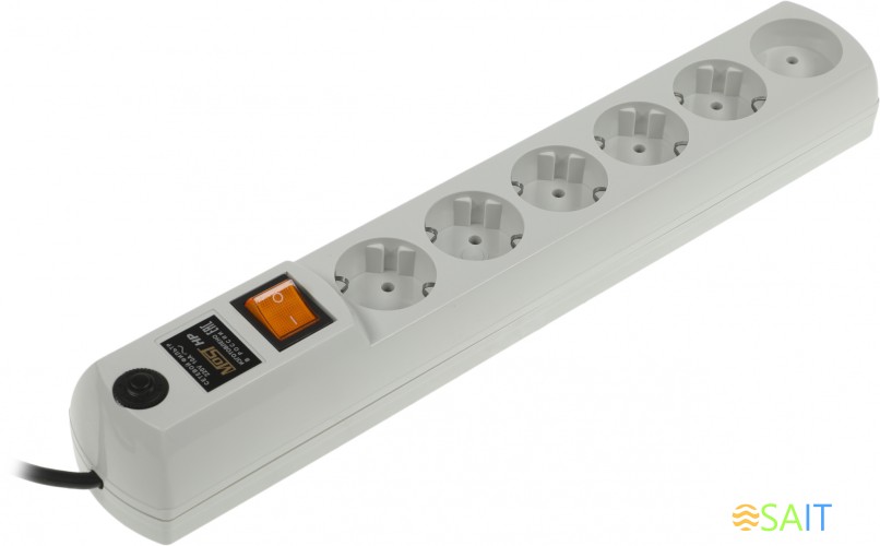 Сетевой фильтр Most HP 2м (6 розеток) белый (коробка)