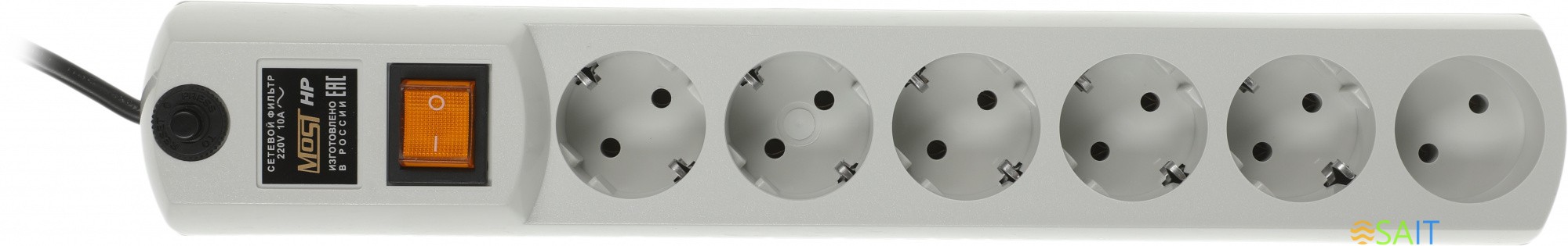 Сетевой фильтр Most HP 2м (6 розеток) белый (коробка)
