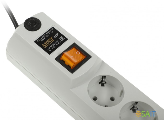 Сетевой фильтр Most HP 2м (6 розеток) белый (коробка)