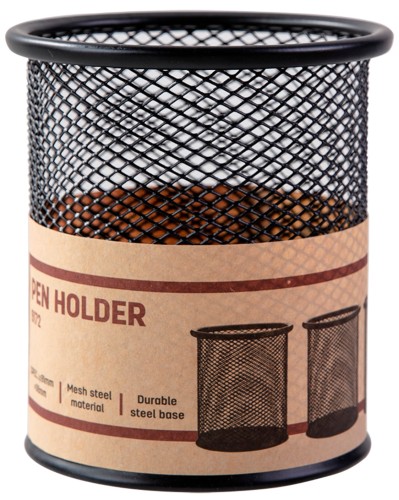 Подставка Deli E9172 для письменных принадлежностей черный металл сетка