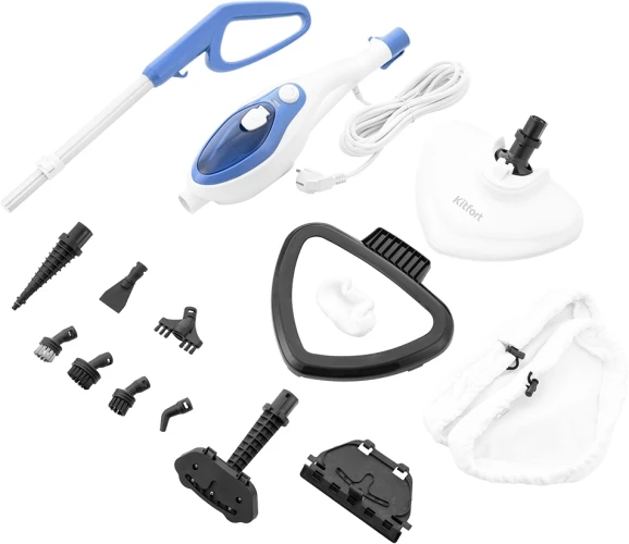 Швабра паровая Kitfort КТ-1004-1 1500Вт голубой/белый
