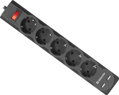 Сетевой фильтр Defender DFS 751 1,8 м, 5 розеток, 2xUSB, 2.1A Defender DFS 751 (1.8 м, 5 розеток)