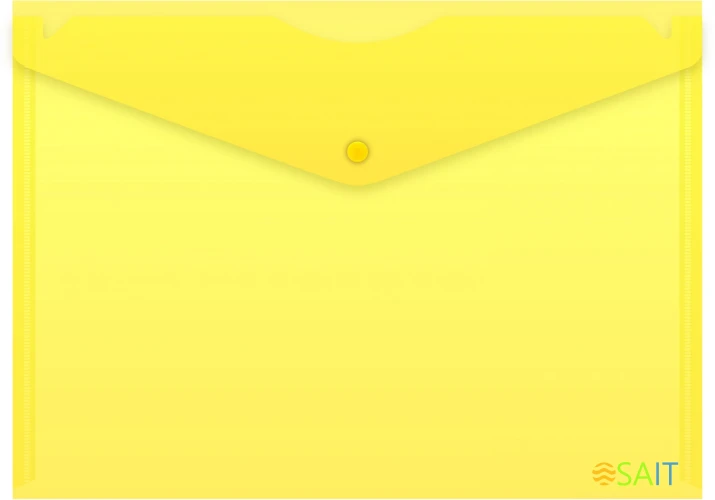 Конверт на кнопке Бюрократ Economy -PK100YEL A4 пластик 0.10мм желтый