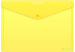 Конверт на кнопке Бюрократ Economy -PK100YEL A4 пластик 0.10мм желтый
