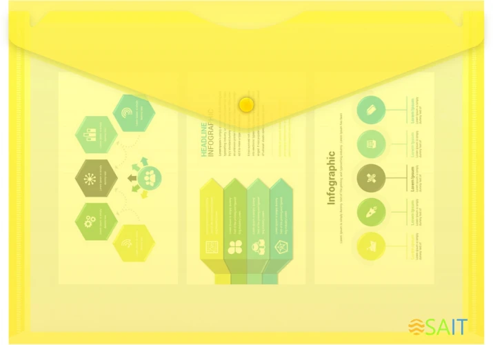 Конверт на кнопке Бюрократ Economy -PK100YEL A4 пластик 0.10мм желтый