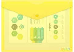 Конверт на кнопке Бюрократ Economy -PK100YEL A4 пластик 0.10мм желтый