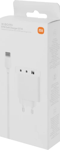 Сетевое зар./устр. Xiaomi 67W GaN Charger 2C1A EU 67W 6.1A (PD) 2хUSB-C/USB-A универсальное белый (BHR7493EU)