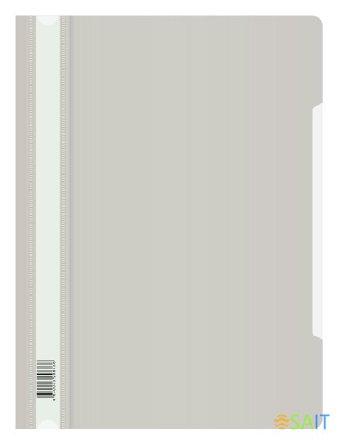 Папка-скоросшиватель Бюрократ Люкс -PSL20GREY A4 прозрач.верх.лист пластик серый 0.14/0.18