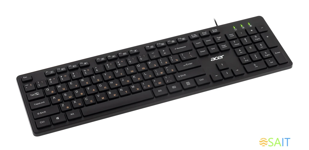 Клавиатура Acer OKW122 черный USB Multimedia (ZL.KBDEE.00C)