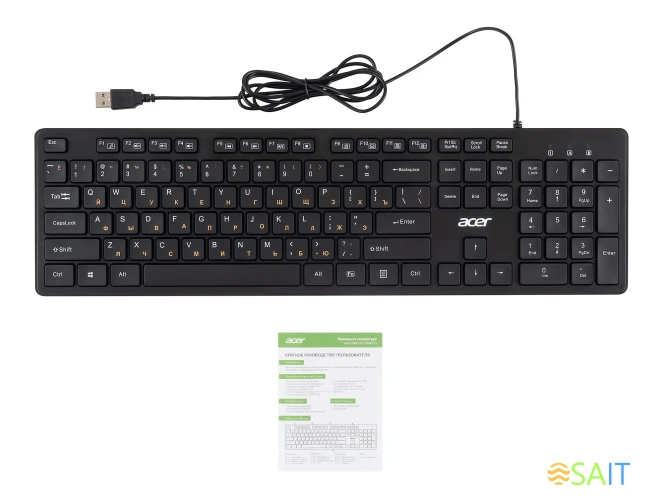 Клавиатура Acer OKW122 черный USB Multimedia (ZL.KBDEE.00C)
