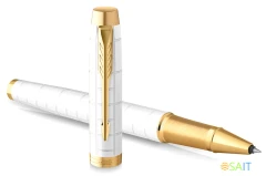 Ручка роллер Parker IM Premium T318 (2143646) Pearl GT F черн. черн. подар.кор.