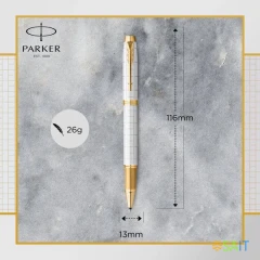Ручка роллер Parker IM Premium T318 (2143646) Pearl GT F черн. черн. подар.кор.