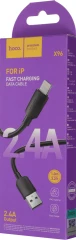 Кабель Hoco X96 Hyper iP USB (m)-Lightning (m) 1м черный коробка