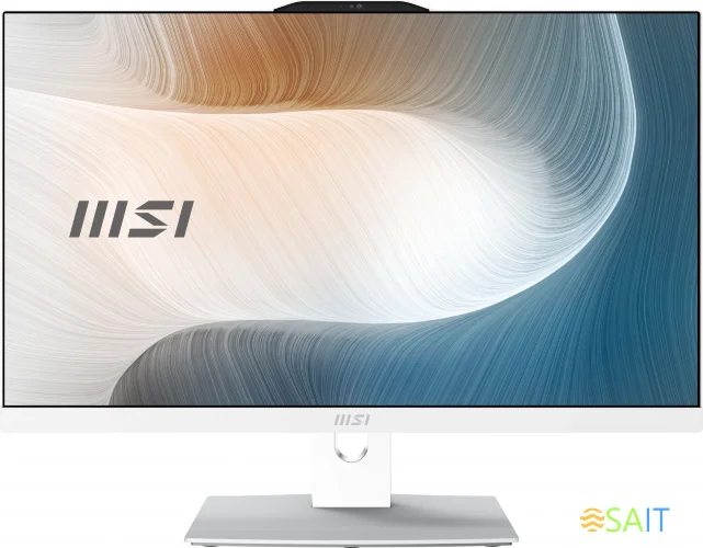 Моноблок MSI Modern AM242P 1M-1023XRU 23.8" Full HD Core 5 120U (1.4) 16Gb 1Tb 7.2k SSD256Gb Graphics noOS GbitEth WiFi BT 120W клавиатура мышь Cam белый 1920x1080