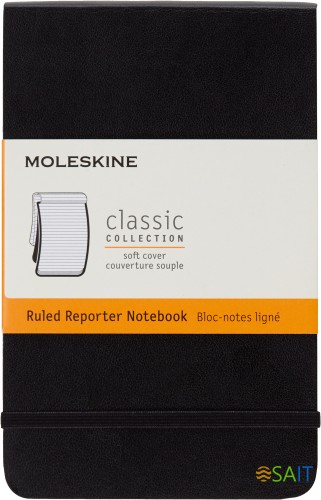 Блокнот Moleskine REPORTER SOFT QP811 Pocket 90x140мм 192стр. линейка мягкая обложка черный
