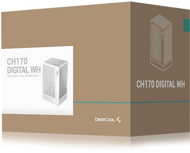 Корпус Deepcool CH170 Digital белый без БП miniITX 6x120mm 2xUSB3.0 audio bott PSU
